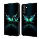 For Samsung Galaxy A24 Crystal 3D Shockproof Protective Leather Phone Case(Reflection Dutterfly) - 1