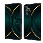 For Samsung Galaxy A24 Crystal 3D Shockproof Protective Leather Phone Case(Gold Outline) - 1
