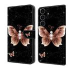 For Samsung Galaxy S23 FE 5G Crystal 3D Shockproof Protective Leather Phone Case(Pink Diamond Butterfly) - 1