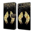 For Samsung Galaxy S23 FE 5G Crystal 3D Shockproof Protective Leather Phone Case(Golden Wings) - 1