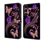 For Samsung Galaxy S23 FE 5G Crystal 3D Shockproof Protective Leather Phone Case(Purple Flower Butterfly) - 1