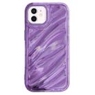 For iPhone 12 Laser Sequin Waves TPU Phone Case(Purple) - 1