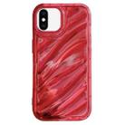 For iPhone X / XS Laser Sequin Waves TPU Phone Case(Red) - 1