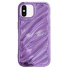 For iPhone X / XS Laser Sequin Waves TPU Phone Case(Purple) - 1