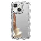 For iPhone 13 Electroplated Mirror Waves Silicone Phone Case(Silver) - 1