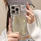 For iPhone 11 Electroplated Mirror Waves Silicone Phone Case(Silver) - 4