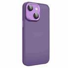 For iPhone 14 Plus All-inclusive TPU Edge Acrylic Back Phone Case with Lens Film(Deep Purple) - 1