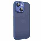 For iPhone 14 All-inclusive TPU Edge Acrylic Back Phone Case with Lens Film(Navy Blue) - 1