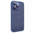 For iPhone 14 Pro All-inclusive TPU Edge Acrylic Back Phone Case with Lens Film(Navy Blue) - 1