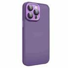 For iPhone 14 Pro All-inclusive TPU Edge Acrylic Back Phone Case with Lens Film(Deep Purple) - 1