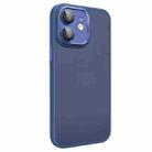 For iPhone 12 All-inclusive TPU Edge Acrylic Back Phone Case with Lens Film(Navy Blue) - 1