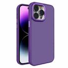 For iPhone 14 All-inclusive TPU Edge Acrylic Back Phone Case(Deep Purple) - 1