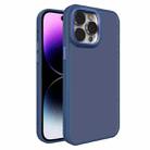 For iPhone 14 Pro Max All-inclusive TPU Edge Acrylic Back Phone Case(Navy Blue) - 1