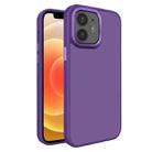 For iPhone 12 All-inclusive TPU Edge Acrylic Back Phone Case(Deep Purple) - 1