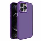 For iPhone 12 Pro Max All-inclusive TPU Edge Acrylic Back Phone Case(Deep Purple) - 1