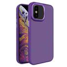 For iPhone X / XS All-inclusive TPU Edge Acrylic Back Phone Case(Deep Purple) - 1
