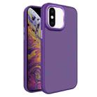 For iPhone XS Max All-inclusive TPU Edge Acrylic Back Phone Case(Deep Purple) - 1