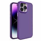 For iPhone 15 Pro All-inclusive TPU Edge Acrylic Back Phone Case(Deep Purple) - 1