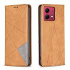 For Motorola Moto G84 5G Rhombus Texture Magnetic Leather Phone Case(Yellow) - 1