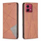 For Motorola Moto G84 5G Rhombus Texture Magnetic Leather Phone Case(Brown) - 1