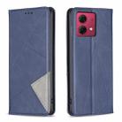 For Motorola Moto G84 5G Rhombus Texture Magnetic Leather Phone Case(Blue) - 1