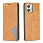 For Motorola Moto G54 5G EU Edition Rhombus Texture Magnetic Leather Phone Case(Yellow) - 1