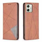 For Motorola Moto G54 5G EU Edition Rhombus Texture Magnetic Leather Phone Case(Brown) - 1