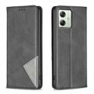 For Motorola Moto G54 5G EU Edition Rhombus Texture Magnetic Leather Phone Case(Black) - 1