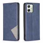 For Motorola Moto G54 5G EU Edition Rhombus Texture Magnetic Leather Phone Case(Blue) - 1