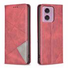 For Motorola Moto G34 5G Rhombus Texture Magnetic Leather Phone Case(Red) - 1