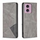 For Motorola Moto G34 5G Rhombus Texture Magnetic Leather Phone Case(Grey) - 1