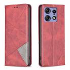 For Motorola Edge 50 Pro 5G Rhombus Texture Magnetic Leather Phone Case(Red) - 1