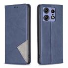 For Motorola Edge 50 Pro 5G Rhombus Texture Magnetic Leather Phone Case(Blue) - 1