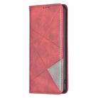 For Motorola Moto G85 Rhombus Texture Magnetic Leather Phone Case(Red) - 3