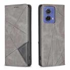 For Motorola Moto G85 Rhombus Texture Magnetic Leather Phone Case(Grey) - 1