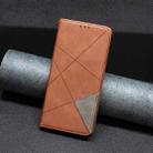 For Motorola Moto G85 Rhombus Texture Magnetic Leather Phone Case(Brown) - 2