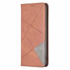 For Motorola Moto G85 Rhombus Texture Magnetic Leather Phone Case(Brown) - 3