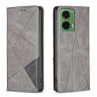 For Motorola Moto G35 Rhombus Texture Magnetic Leather Phone Case(Grey) - 1