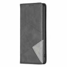 For Motorola Moto G35 Rhombus Texture Magnetic Leather Phone Case(Black) - 3