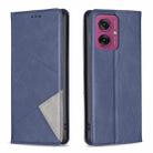 For Motorola Moto G55 Rhombus Texture Magnetic Leather Phone Case(Blue) - 1