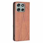 For Motorola Moto G56 5G Rhombus Texture Magnetic Leather Phone Case(Brown) - 3