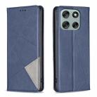 For Motorola Moto G56 5G Rhombus Texture Magnetic Leather Phone Case(Blue) - 1
