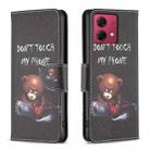 For Motorola Moto G84 5G Colored Drawing Pattern Leather Phone Case(Bear) - 1