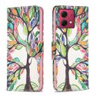 For Motorola Moto G84 5G Colored Drawing Pattern Leather Phone Case(Tree Life) - 1
