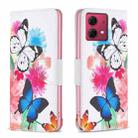 For Motorola Moto G84 5G Colored Drawing Pattern Leather Phone Case(Butterflies) - 1