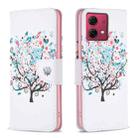 For Motorola Moto G84 5G Colored Drawing Pattern Leather Phone Case(Tree) - 1