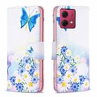 For Motorola Moto G84 5G Colored Drawing Pattern Leather Phone Case(Butterfly Love) - 1