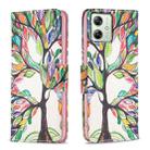 For Motorola Moto G54 5G EU Edition Colored Drawing Pattern Leather Phone Case(Tree Life) - 1