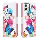 For Motorola Moto G54 5G EU Edition Colored Drawing Pattern Leather Phone Case(Butterflies) - 1