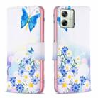 For Motorola Moto G54 5G EU Edition Colored Drawing Pattern Leather Phone Case(Butterfly Love) - 1